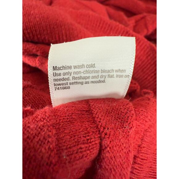 A.N.A Size XL Mock Neck Ribbed Cotton Blend Sweater Red Pullover Casual - Picture 8 of 9